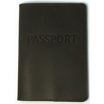 Кожаная обложка на Паспорт коричневая для документов натуральная кожа